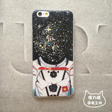 宇航员浮雕油画iPhone6手机壳苹果6s 7plus保护套5s/se全包软壳