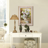 现代装饰画有框画欧式客厅挂画玄关卧室墙画美式淡雅花卉绣球花瓶