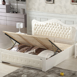橡木床实木欧式大床双人床2米2.2米现代高箱储物白色婚床加宽定制