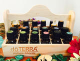 多特瑞 精油收纳篮 精油盒  精油展示架 24格精油木篮