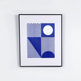 PaperPlay-RISO蓝色几何装饰画/家居装饰/北欧风格现代简约壁画