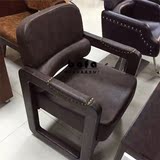 美发椅子烫染椅子休闲椅发廊专用实木剪发椅复古高档理发椅木脚椅