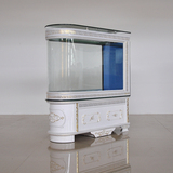 创意欧式子弹头鱼缸水族箱1.2米中型屏风吧台超白玻璃生态免换水