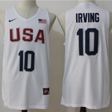 梦十二队美国队库里詹姆斯欧文10号篮球服白色里约奥运会球衣主场