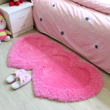 欧式儿童房间地毯心形婚房榻榻米弹力丝地毯卧室床边床前地毯地垫