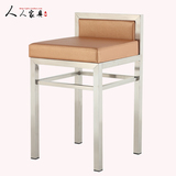 不锈钢吧台椅欧式凳子现代简约loft靠背巴台椅子特色吧台凳包邮