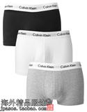 代购正品Calvin Klein CK 男士纯色简约纯棉平角内裤男 三件精装