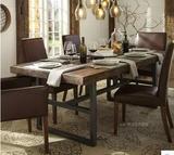 特价美式LOFT铁艺餐桌椅实木桌椅家具做旧办公桌椅吧台桌复古餐桌
