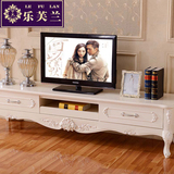 欧式电视柜白色实木客厅地柜家具卧室矮柜田园电视机柜橡木储物柜