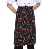 西餐厅服务员工作服围裙抗油防污围腰条纹男女通用围裙厨房黑色