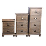 带锁床头柜实木整装欧式复古储物柜美式乡村特价做旧抽屉式收纳柜
