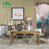 镜面玻璃家具餐桌实木欧式家具长方形新古典后现代特价