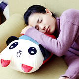 熊猫靠枕靠垫榻榻米双人布艺大靠背双人枕头长枕芯双人床头软包