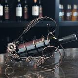 限区包邮欧式红酒架创意葡萄酒架子复古铁艺摆件时尚简约红酒瓶架