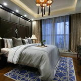时尚蓝色欧式美式样板间地毯沙发茶几客厅地毯卧室床边书房地毯