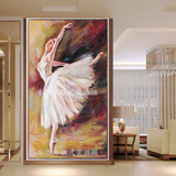 纯手绘芭蕾舞女孩油画跳舞的人物画高档印象人物玄关客厅大堂挂画