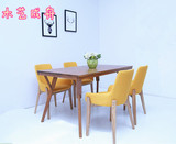 白橡木实木餐桌 北欧宜家现代简约办公桌 创意样板房 小户型餐桌