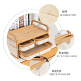 创意桌面化妆品收纳盒 欧式木质多层抽屉式置物架 简约办公整理盒