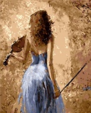 新款包邮数字油画DIY手绘40*50拉小提琴的少女名画人物欧式装饰画