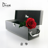 DIVA单枝永生花枪炮玫瑰一整枝七彩礼盒520情人节生日求婚包邮