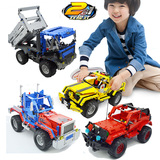 小颗粒拼装积木电动遥控车模型玩具汽车儿童益智男孩玩具6-8-10岁