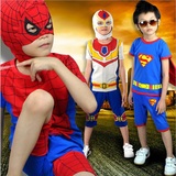 童装演出服夏装短袖男童咸蛋超人儿童蜘蛛侠男孩奥特曼夏两件套装