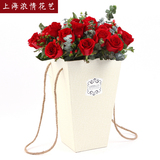 混搭玫瑰礼盒 手提鲜花礼盒爆米花桶 上海同城鲜花速递 生日送花