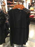 米柒西班牙代购 Massimo Dutti 16年女装黑色斗篷式连衣裙6681535