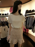 韩国代购专柜正品ROEM罗燕夏款蕾丝包臀半身短裙RMwh525r21