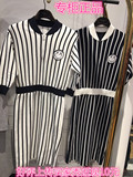 MOCO 2016春新款条纹针织棒球服收腰连衣裙MA161JEY54原1499
