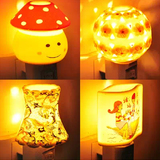 节能插电陶瓷小夜灯欧式香熏灯 创意暖光床头灯插座灯蘑菇灯包邮