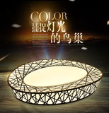 现代创意个性北京鸟巢吸顶灯客厅卧室餐厅简约大气椭圆形铁艺灯具