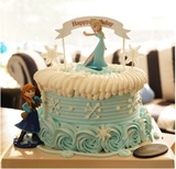 爱莎公主武汉生日蛋糕同城速递个性创意儿童冰雪奇缘艾莎安娜芭比