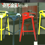 铁艺变形金刚椅创意吧椅三脚几何椅子休闲椅吧台椅吧台桌高脚吧凳