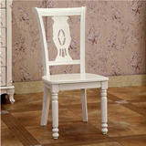 欧式餐椅木质象牙白餐椅田园实木椅子时尚简易客厅餐桌椅会所餐椅
