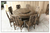 特价红木圆桌鸡翅木家具圆形餐桌椅组合餐台饭桌中式餐厅成套家具