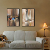 美式欧式现代简约装饰画帆船画沙发客厅卧室壁画挂画抽象画有框画