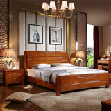 实木床1.8米橡木床双人床储物床高箱小户型单人婚床简约木头床1.5