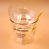 一次性慕斯杯透明塑料杯甜品布丁杯英文法语木糠杯带盖带勺100套