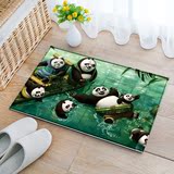 创意个性 功夫熊猫 客厅卧室卫浴环保地垫 防滑吸水法兰绒脚垫
