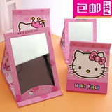 包邮卡通台式折叠化妆镜大小号梳妆镜韩国便携可爱纸镜随身小镜子