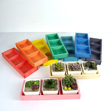 创意桌面多肉木盒子实木托盘 zakka杂货植物复古木盒组合陶瓷花盆