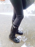 欧美女雨鞋 高帮长筒 环保天然橡胶 户外防滑马靴 猎人防水防滑