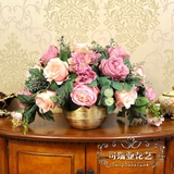 欧式花艺套装 仿真玫瑰花假绢花客厅餐桌摆设家居饰品样板房装饰