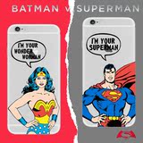 原创欧美蝙蝠侠情侣iphone6手机壳苹果6plus保护壳超人大战蝙蝠侠