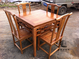 仿古家具实木八仙桌小方桌榆木中式饭桌餐桌椅组合五件套厂家直销