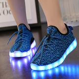 春夏季儿童灯鞋LED发光鞋童鞋男童运动鞋USB充电女童透气鞋椰子鞋