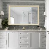 欧式高档浴室镜实木框复古洗手间美式防水卫浴镜子化妆镜可定制