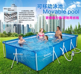 成人游泳池超大号家庭支架游泳池儿童免充气方形池小孩折叠戏水池