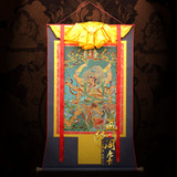 藏传阁 西藏密宗唐卡画大黑天菩萨画像之二织锦国唐佛教用品刺绣